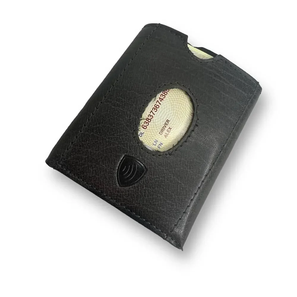 Spikes and Sparrow Austin Retro Gray Leather Snap Trifold Wallet RFID Protected